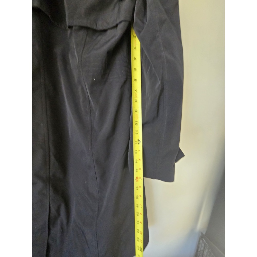 Fleet Street Ltd Black Rain Resistant Trench Coat Jacket Polyester Women's Med - Picture 16 of 16